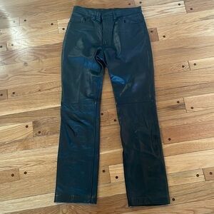Brandon Thomas Black Faux Leather Straight Leg Pants